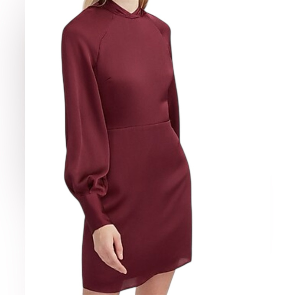 Express Satin Mock Neck L
